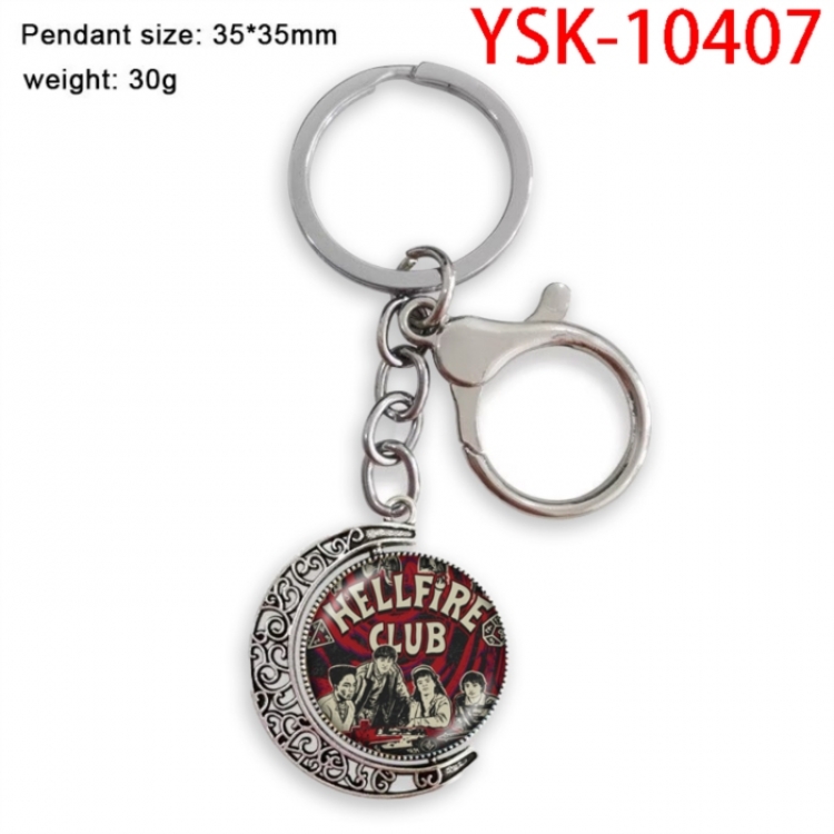 Stranger Things Anime double-sided crystal rotating gemstone keychain pendant price for 5 pcs