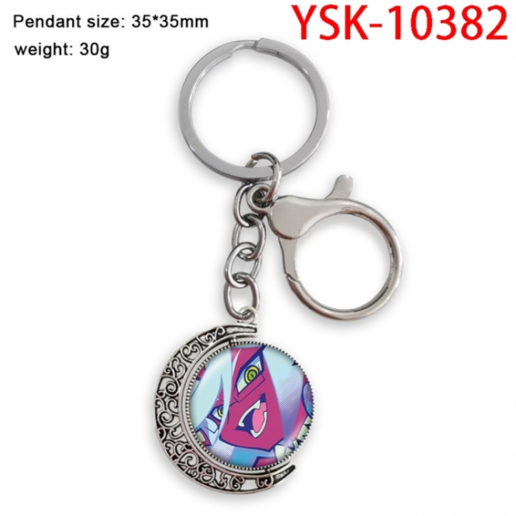 Panty & Stocking Anime double-sided crystal rotating gemstone keychain pendant price for 5 pcs