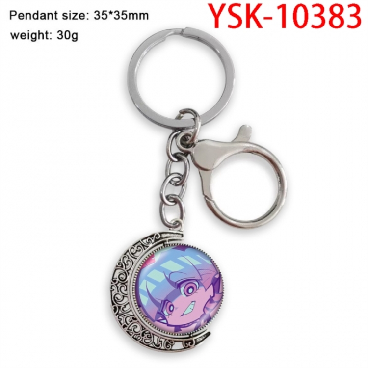 Panty & Stocking Anime double-sided crystal rotating gemstone keychain pendant price for 5 pcs