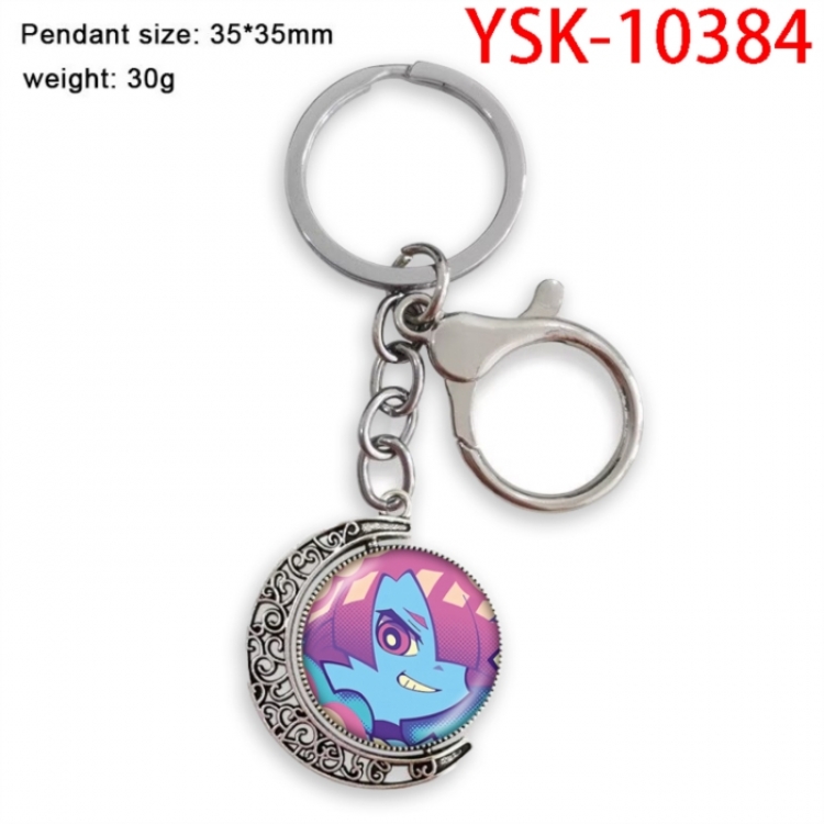 Panty & Stocking Anime double-sided crystal rotating gemstone keychain pendant price for 5 pcs