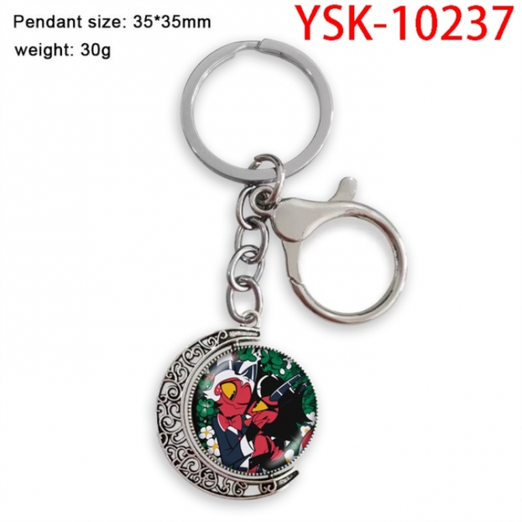 Hazbin Hotel Anime double-sided crystal rotating gemstone keychain pendant price for 5 pcs