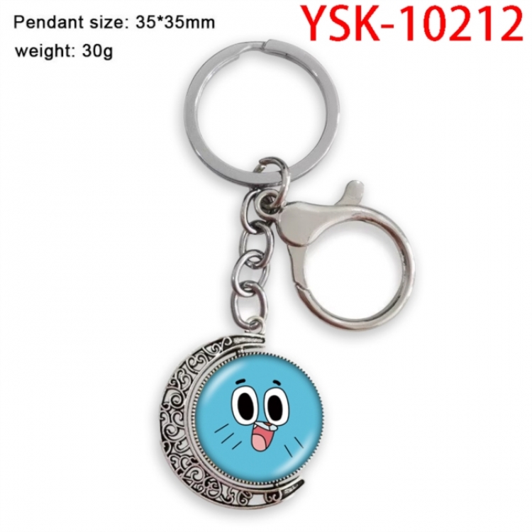 The Amazing World of Gumball Anime double-sided crystal rotating gemstone keychain pendant price for 5 pcs