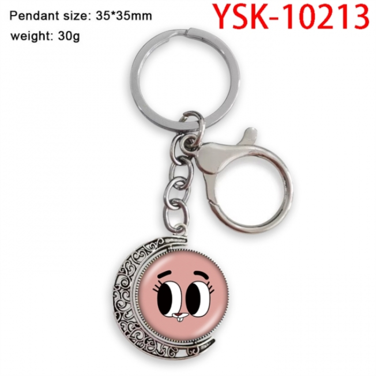 The Amazing World of Gumball Anime double-sided crystal rotating gemstone keychain pendant price for 5 pcs