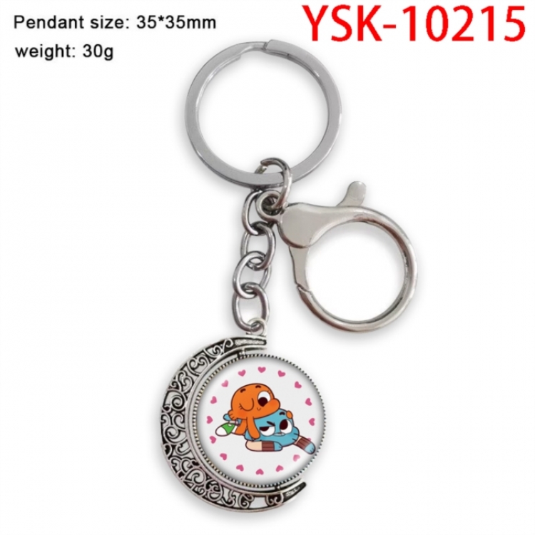 The Amazing World of Gumball Anime double-sided crystal rotating gemstone keychain pendant price for 5 pcs