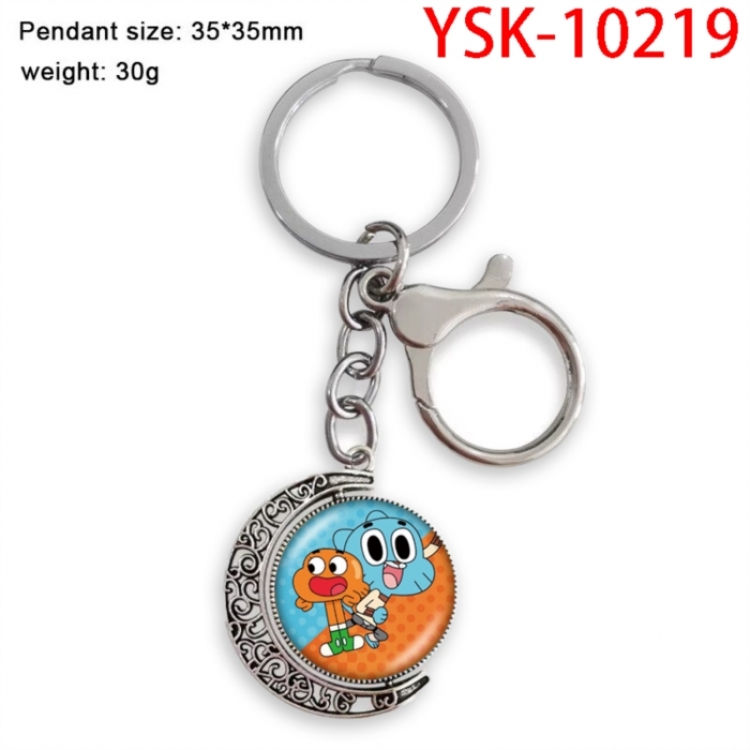 The Amazing World of Gumball Anime double-sided crystal rotating gemstone keychain pendant price for 5 pcs