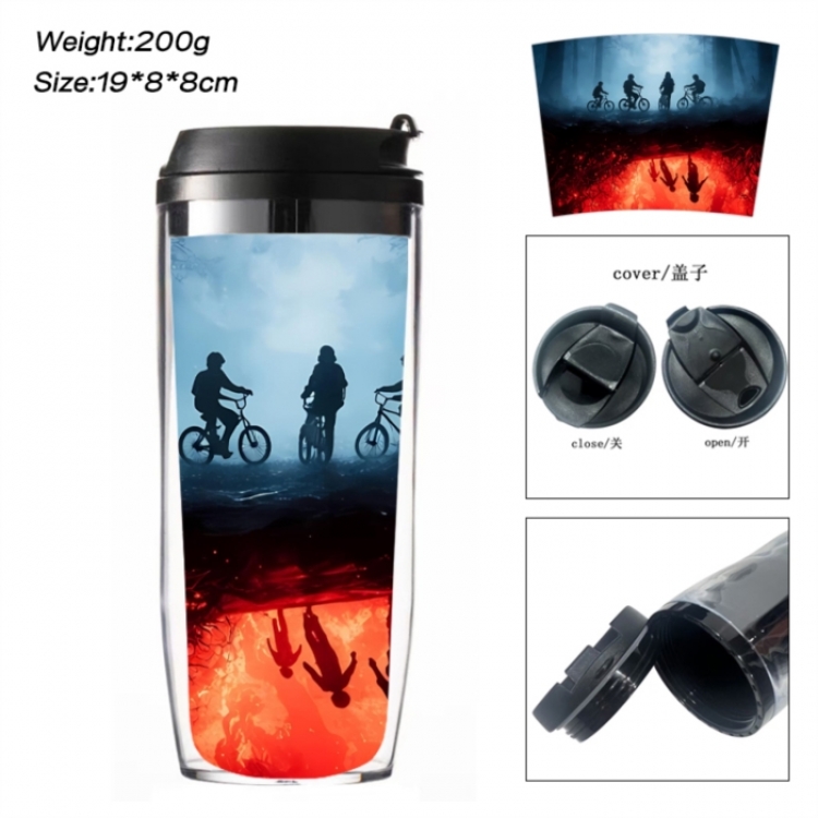 Stranger Things Anime double-layer insulated water bottle and cup 350ML