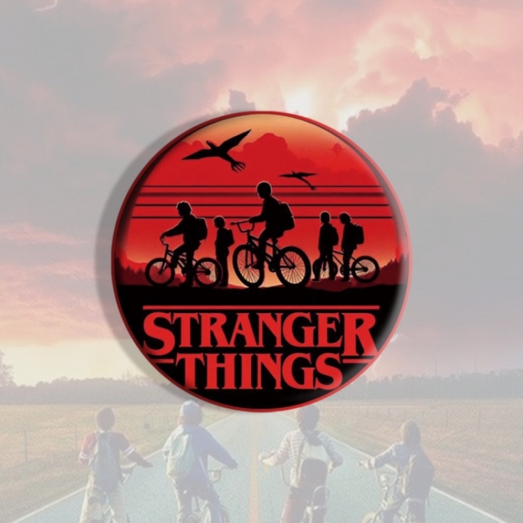 Stranger Things Anime tinplate brooch badge price for 5 pcs