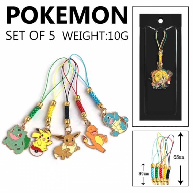 Pokemon Anime peripheral color drip alloy pendant set a set of 5