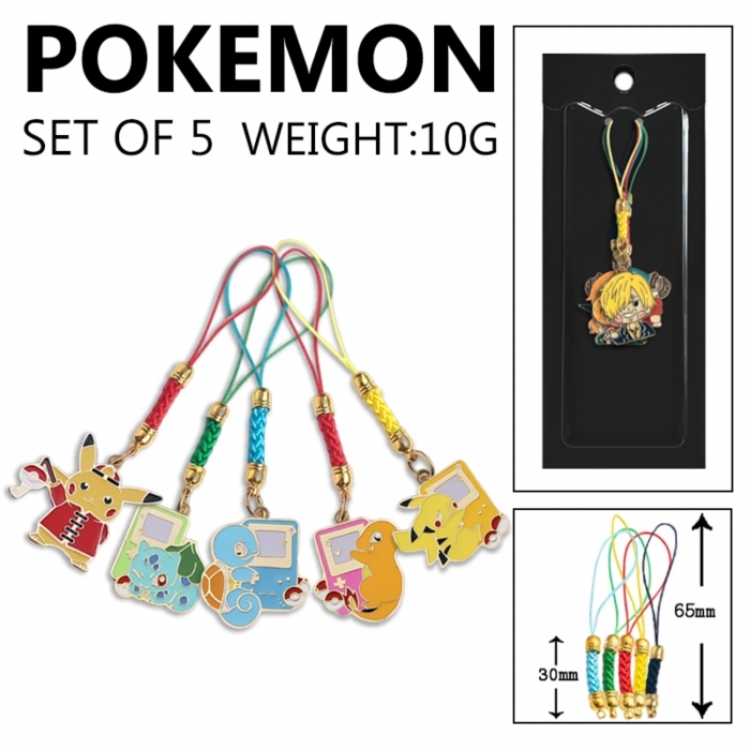 Pokemon Anime peripheral color drip alloy pendant set a set of 5