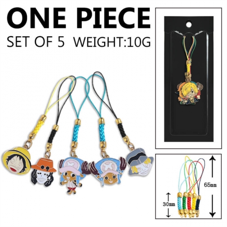 One Piece Anime peripheral color drip alloy pendant set a set of 5