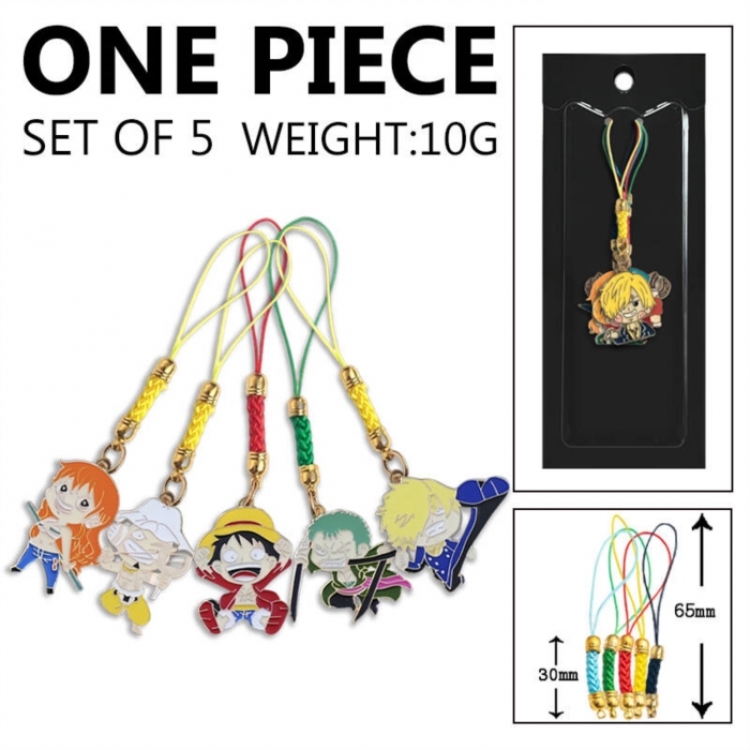 One Piece Anime peripheral color drip alloy pendant set a set of 5