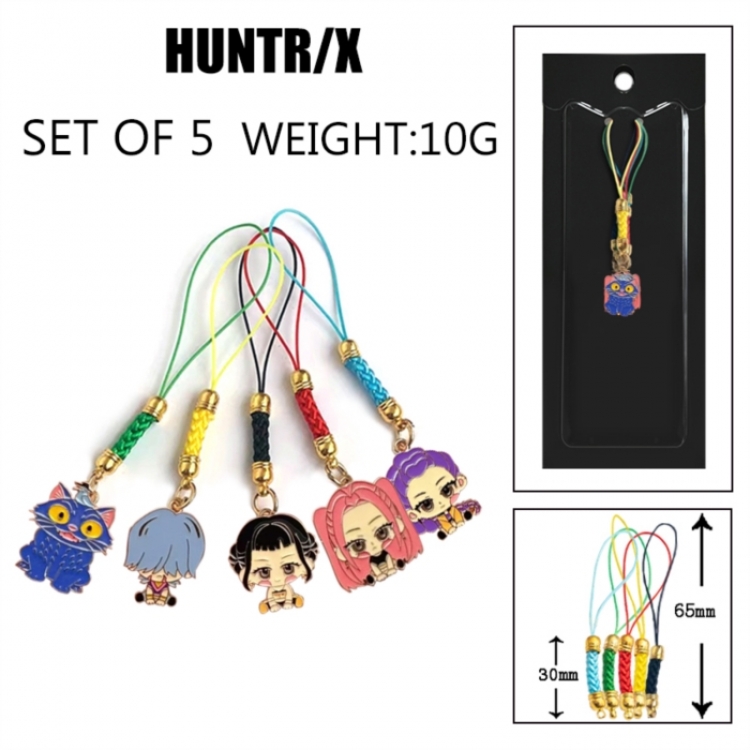 K-Pop:Demon Hunters Anime peripheral color drip alloy pendant set a set of 5