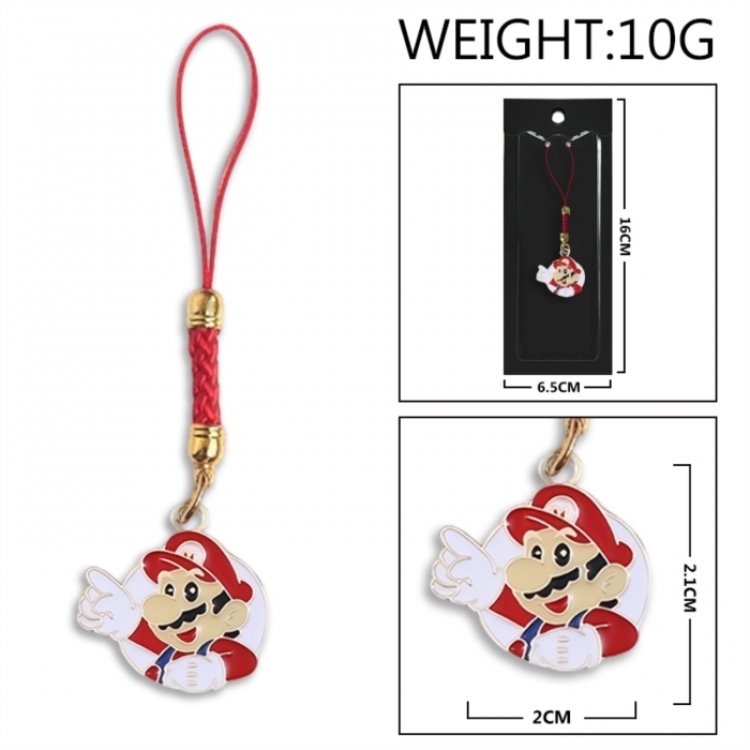 Super Mario Anime peripheral colorful drip oil alloy machine rope pendant price for 5 pcs