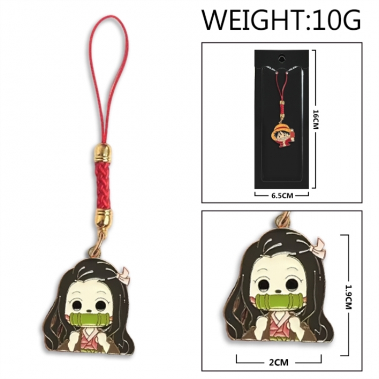 Demon Slayer Kimets Anime peripheral colorful drip oil alloy machine rope pendant price for 5 pcs