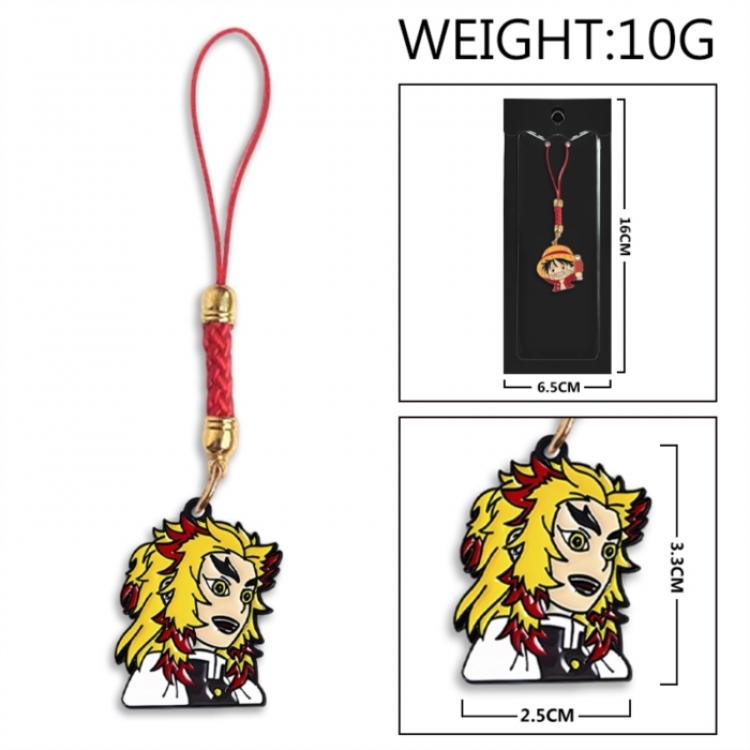 Demon Slayer Kimets Anime peripheral colorful drip oil alloy machine rope pendant price for 5 pcs