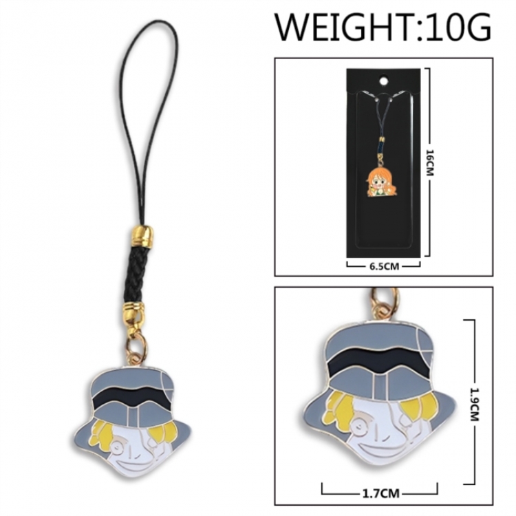 One Piece Anime peripheral colorful drip oil alloy machine rope pendant price for 5 pcs