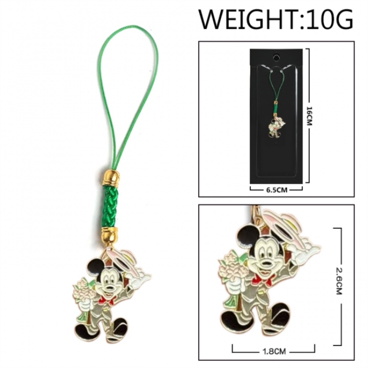Mickey Anime peripheral colorful drip oil alloy machine rope pendant price for 5 pcs
