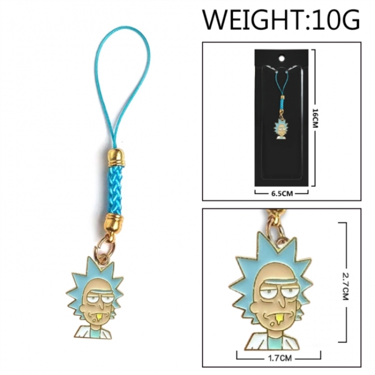 Rick and Morty Anime peripheral colorful drip oil alloy machine rope pendant price for 5 pcs