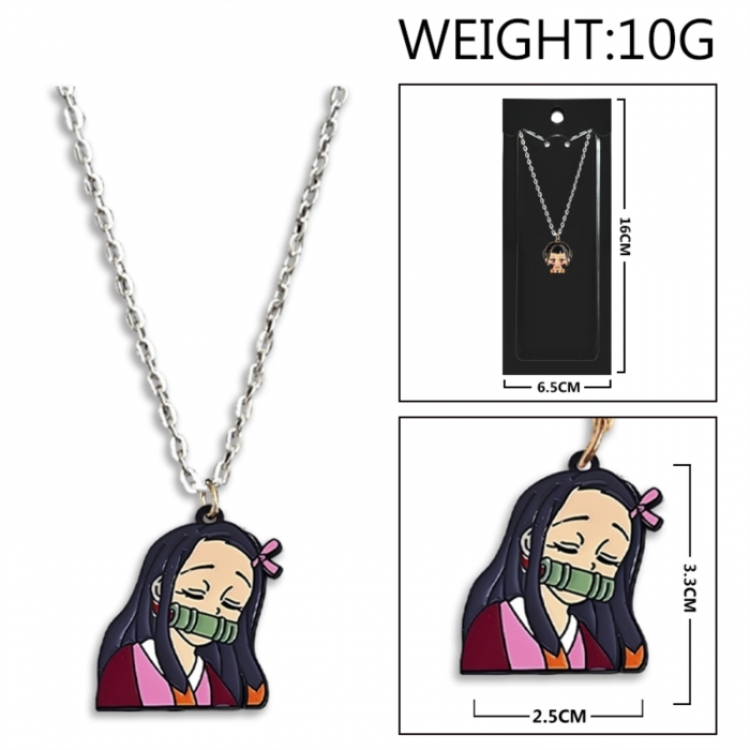 Demon Slayer Kimets Anime peripheral colorful drip oil alloy necklace price for 5 pcs
