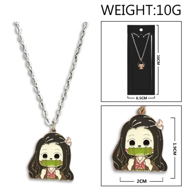 Demon Slayer Kimets Anime peripheral colorful drip oil alloy necklace price for 5 pcs