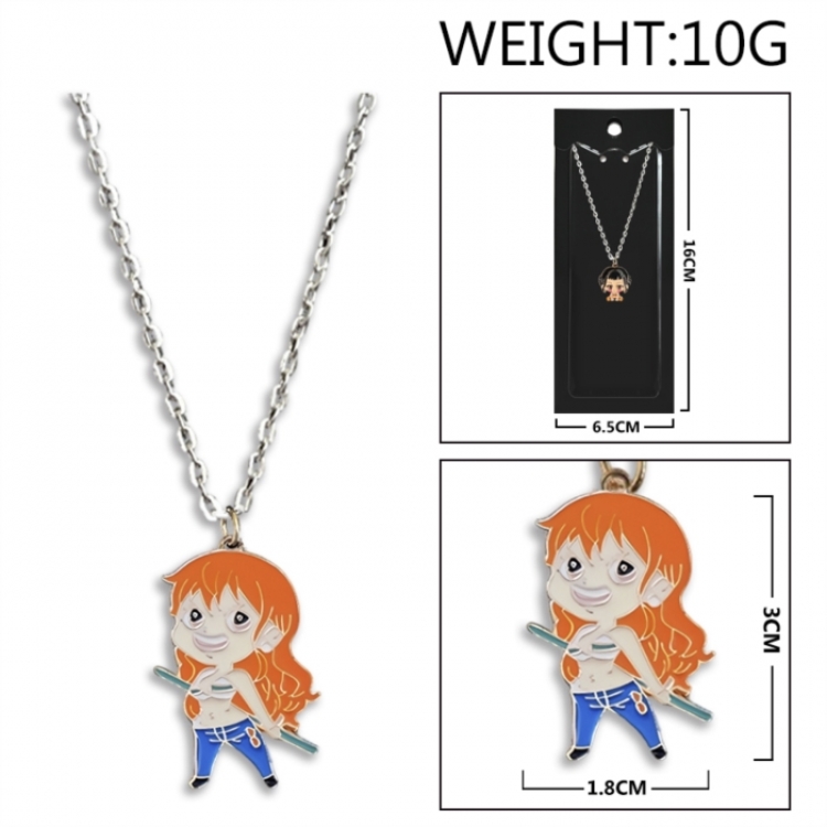 One Piece Anime peripheral colorful drip oil alloy necklace price for 5 pcs