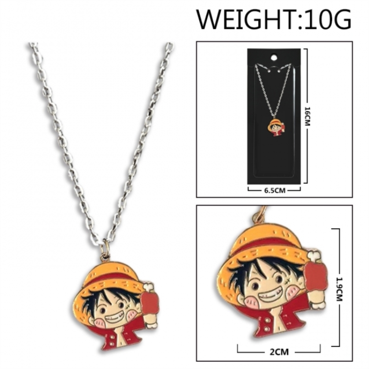 One Piece Anime peripheral colorful drip oil alloy necklace price for 5 pcs