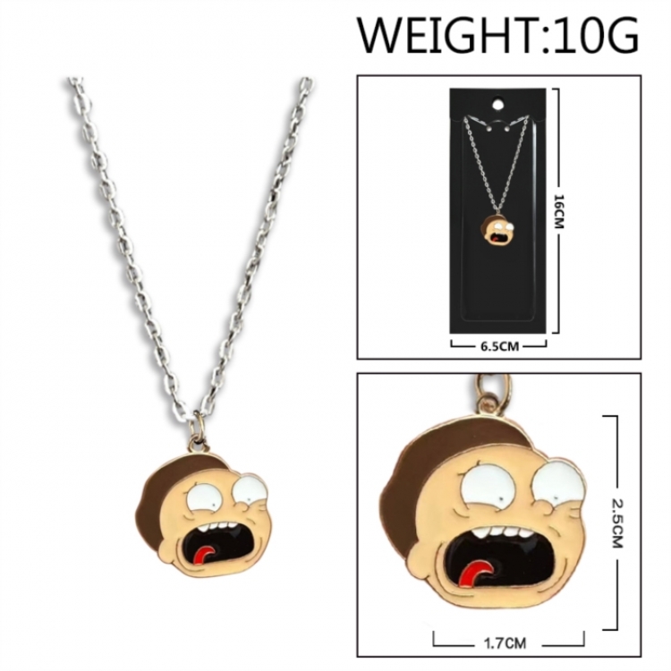 Rick and Morty Anime peripheral colorful drip oil alloy necklace price for 5 pcs