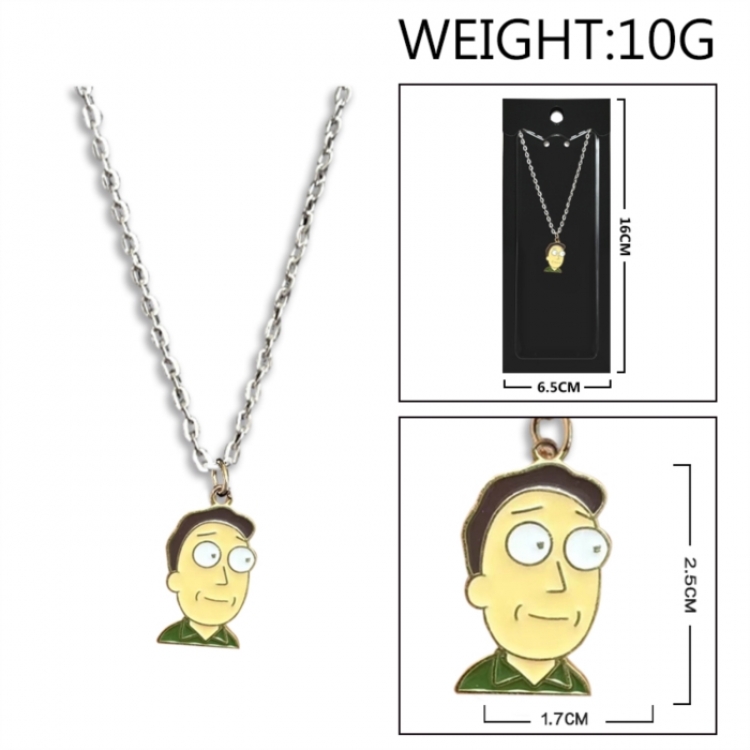 Rick and Morty Anime peripheral colorful drip oil alloy necklace price for 5 pcs
