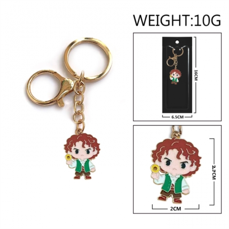 The Lord of the Rings Anime peripheral colorful drip oil alloy keychain pendant price for 5 pcs