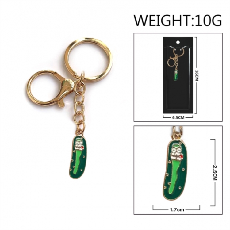 Rick and Morty Anime peripheral colorful drip oil alloy keychain pendant price for 5 pcs