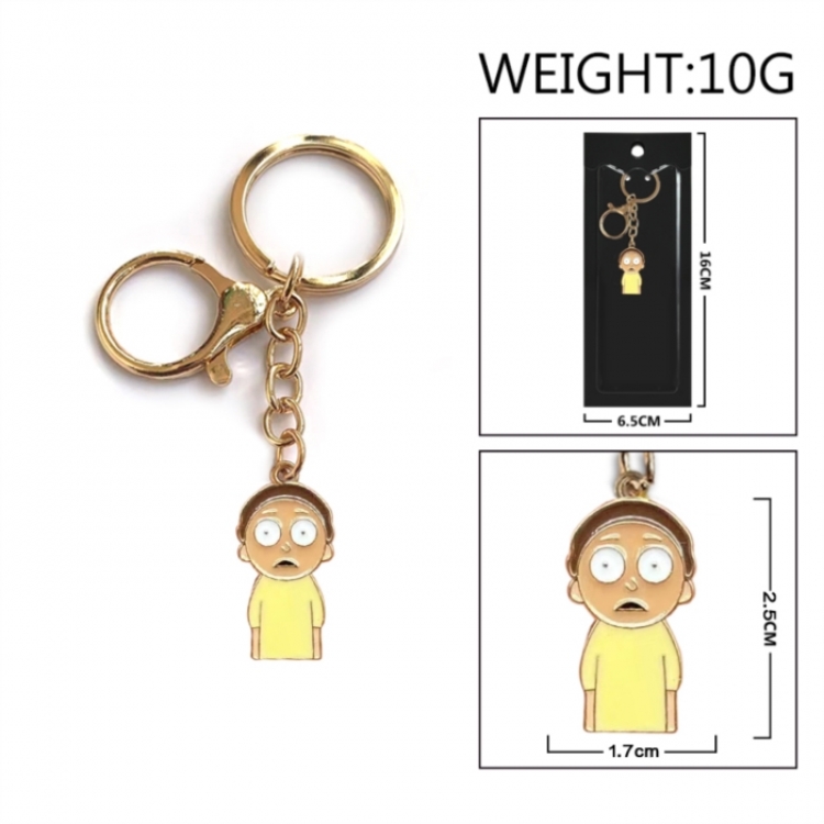 Rick and Morty Anime peripheral colorful drip oil alloy keychain pendant price for 5 pcs