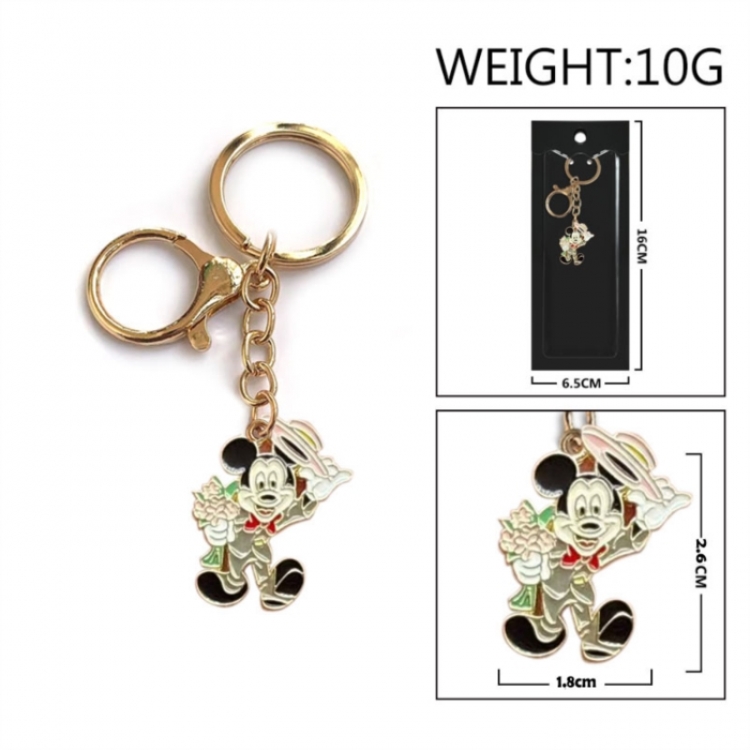 Mickey Anime peripheral colorful drip oil alloy keychain pendant price for 5 pcs