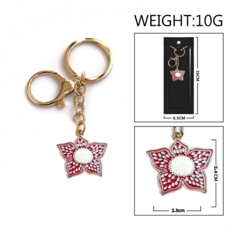 Stranger Things Anime peripheral colorful drip oil alloy keychain pendant price for 5 pcs