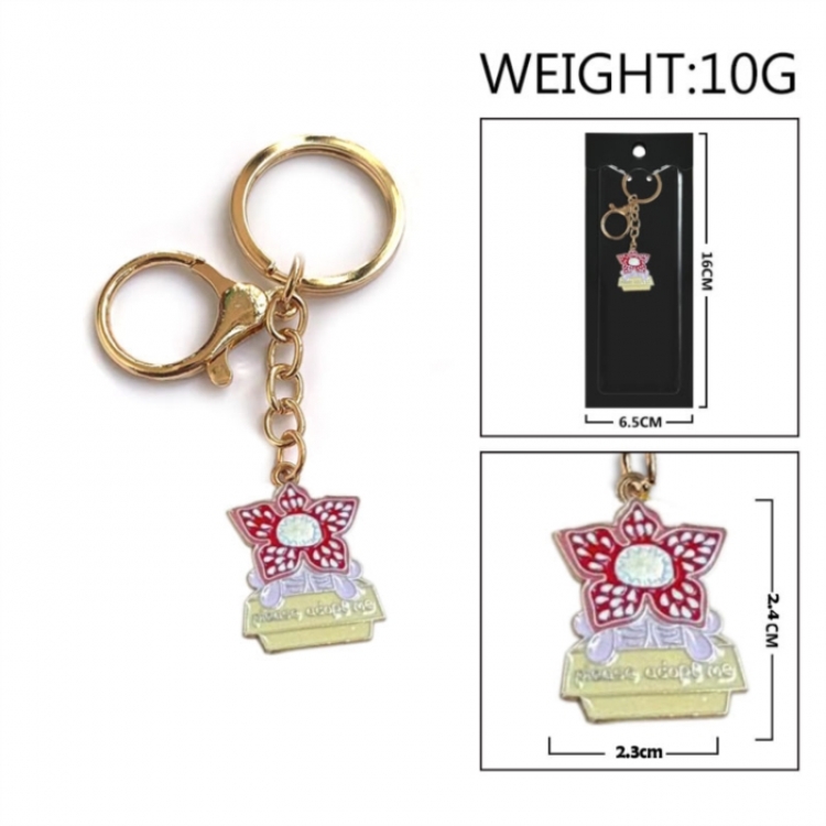 Stranger Things Anime peripheral colorful drip oil alloy keychain pendant price for 5 pcs
