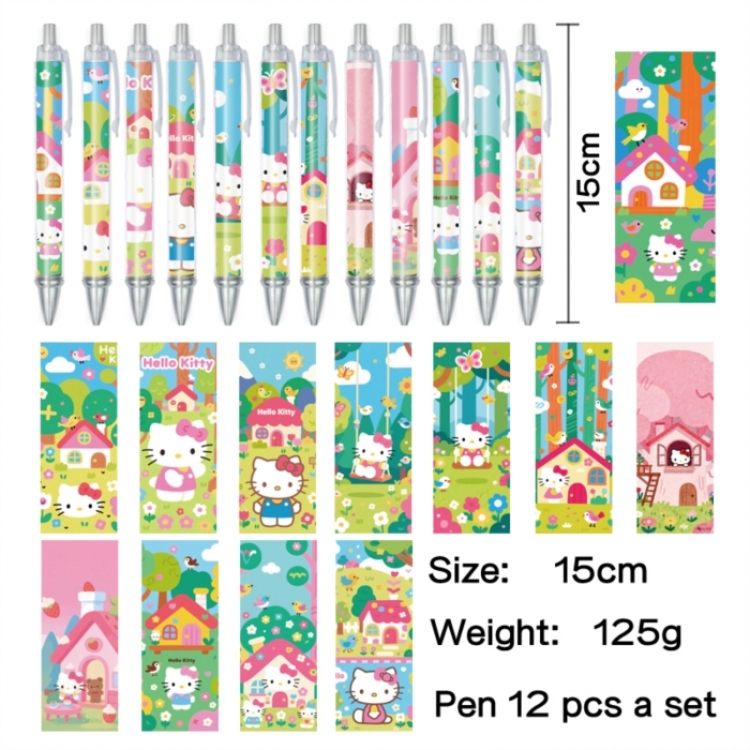 HelloKitty Anime peripheral student color picture ballpoint pen neutral pen 15cm a set of 12