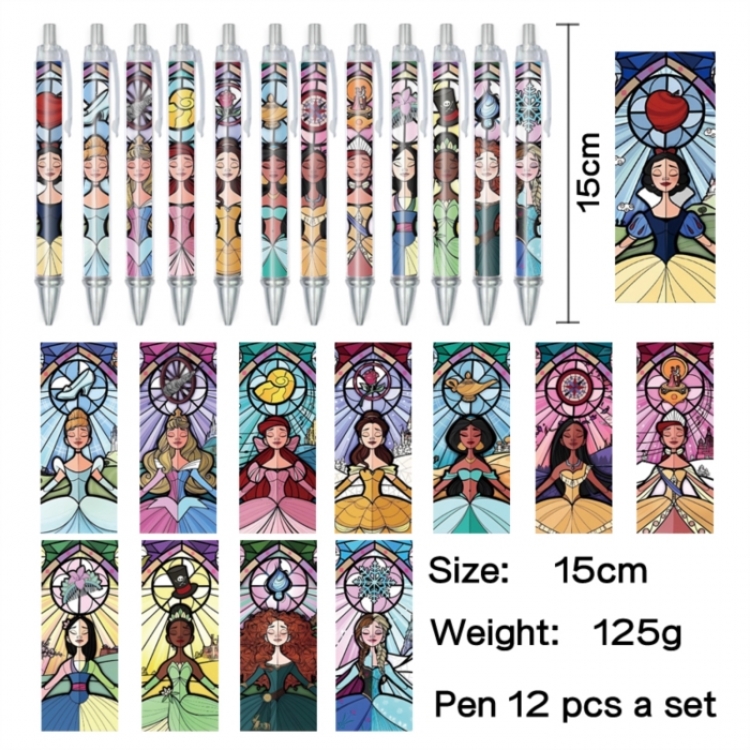 Disney Anime peripheral student color picture ballpoint pen neutral pen 15cm a set of 12