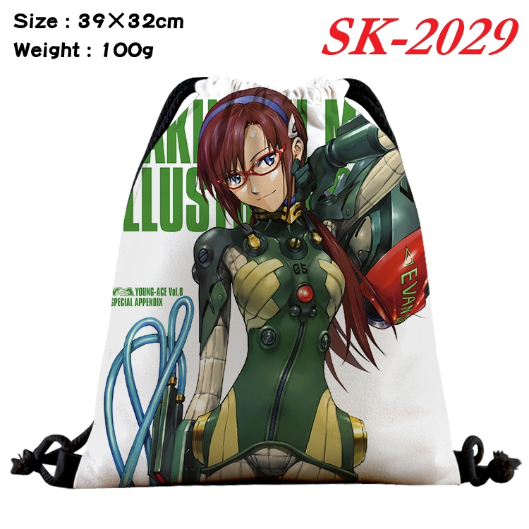 EVA cartoon Waterproof Nylon Full Color Drawstring Pocket 39x32cm 
