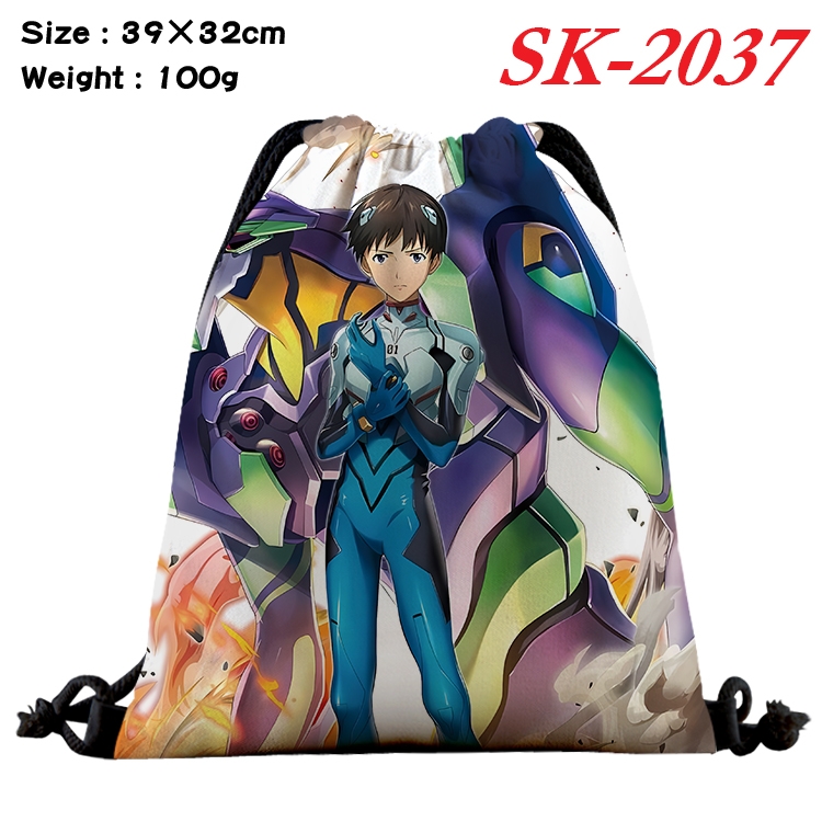 EVA cartoon Waterproof Nylon Full Color Drawstring Pocket 39x32cm 
