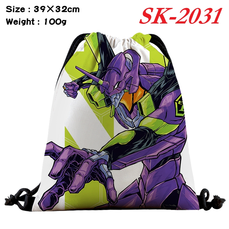 EVA cartoon Waterproof Nylon Full Color Drawstring Pocket 39x32cm 