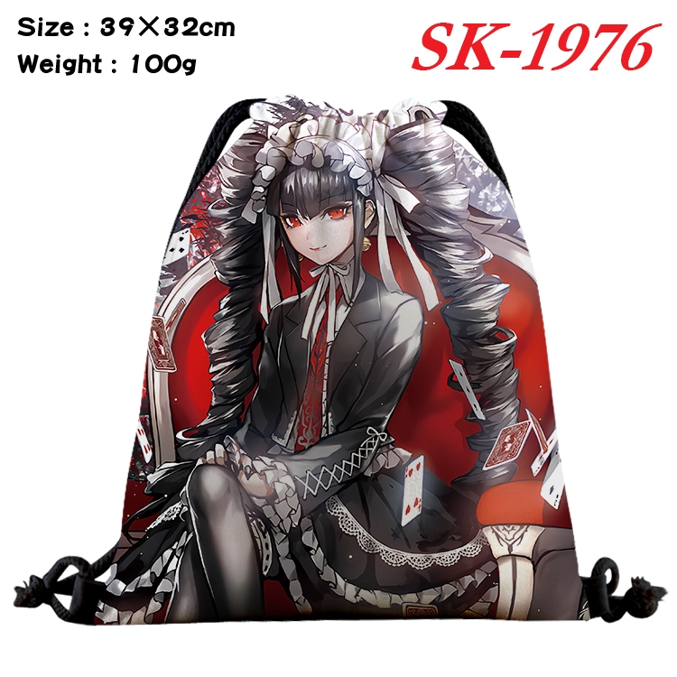 Dangan-Ronpa cartoon Waterproof Nylon Full Color Drawstring Pocket 39x32cm 