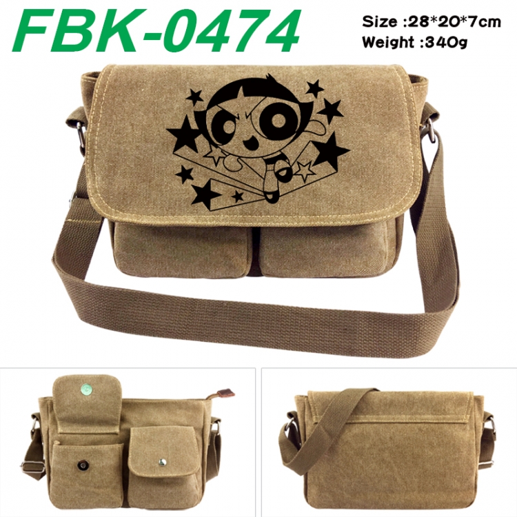 The Powerpuff Girls Anime peripheral canvas shoulder bag shoulder bag 28x20x7cm
