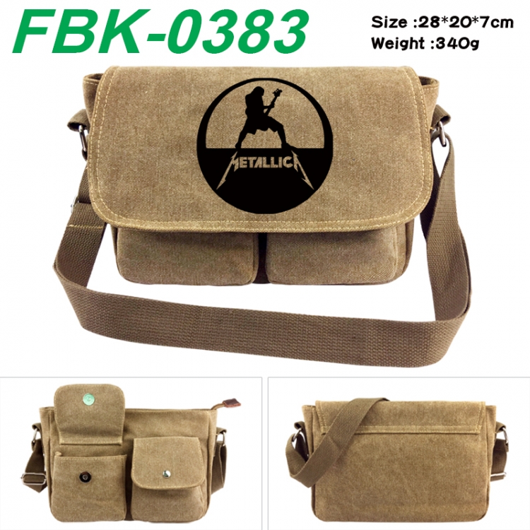 Metallica Anime peripheral canvas shoulder bag shoulder bag 28x20x7cm
