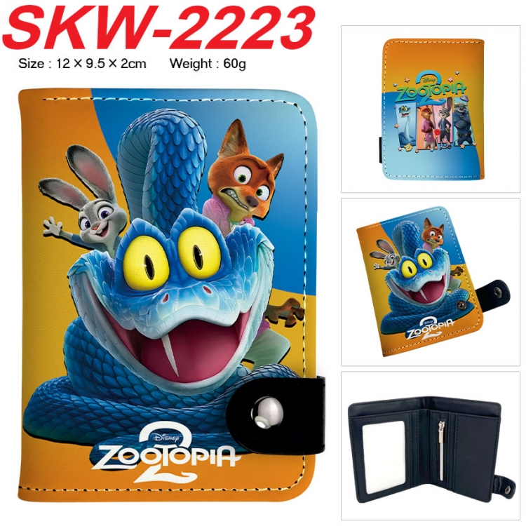 Zootopia Anime vertical button folding wallet 12X9.5X2CM 60g