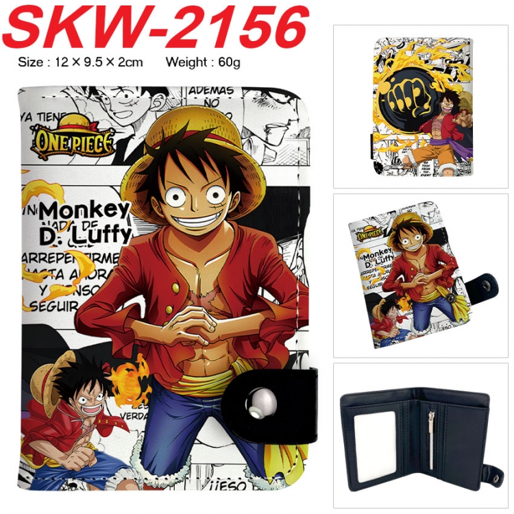 One Piece Anime vertical button folding wallet 12X9.5X2CM 60g