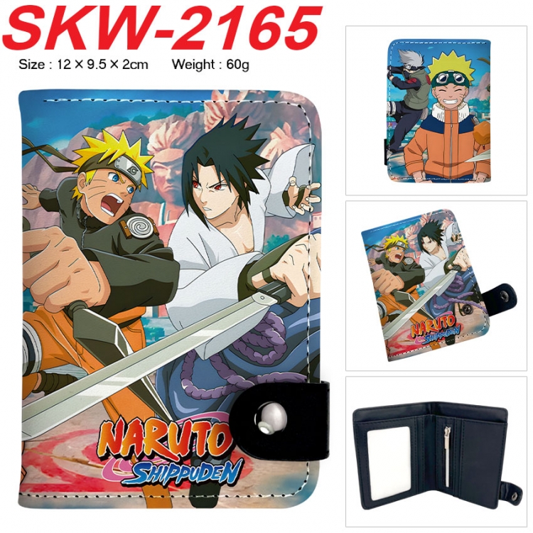 Naruto Anime vertical button folding wallet 12X9.5X2CM 60g
