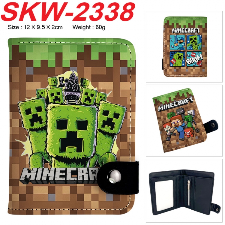 Minecraft Anime vertical button folding wallet 12X9.5X2CM 60g