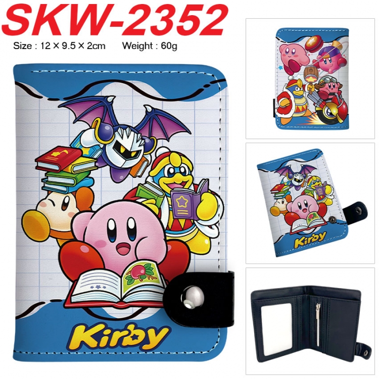 Kirby Anime vertical button folding wallet 12X9.5X2CM 60g