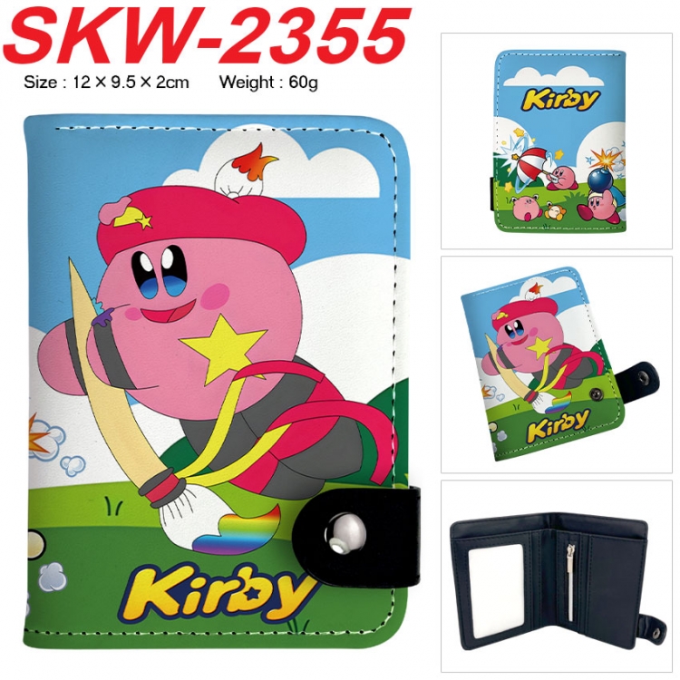 Kirby Anime vertical button folding wallet 12X9.5X2CM 60g