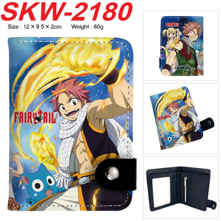 Fairy tail Anime vertical button folding wallet 12X9.5X2CM 60g