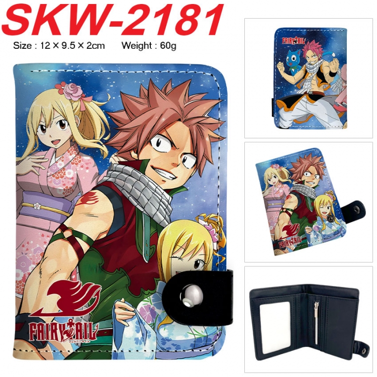 Fairy tail Anime vertical button folding wallet 12X9.5X2CM 60g